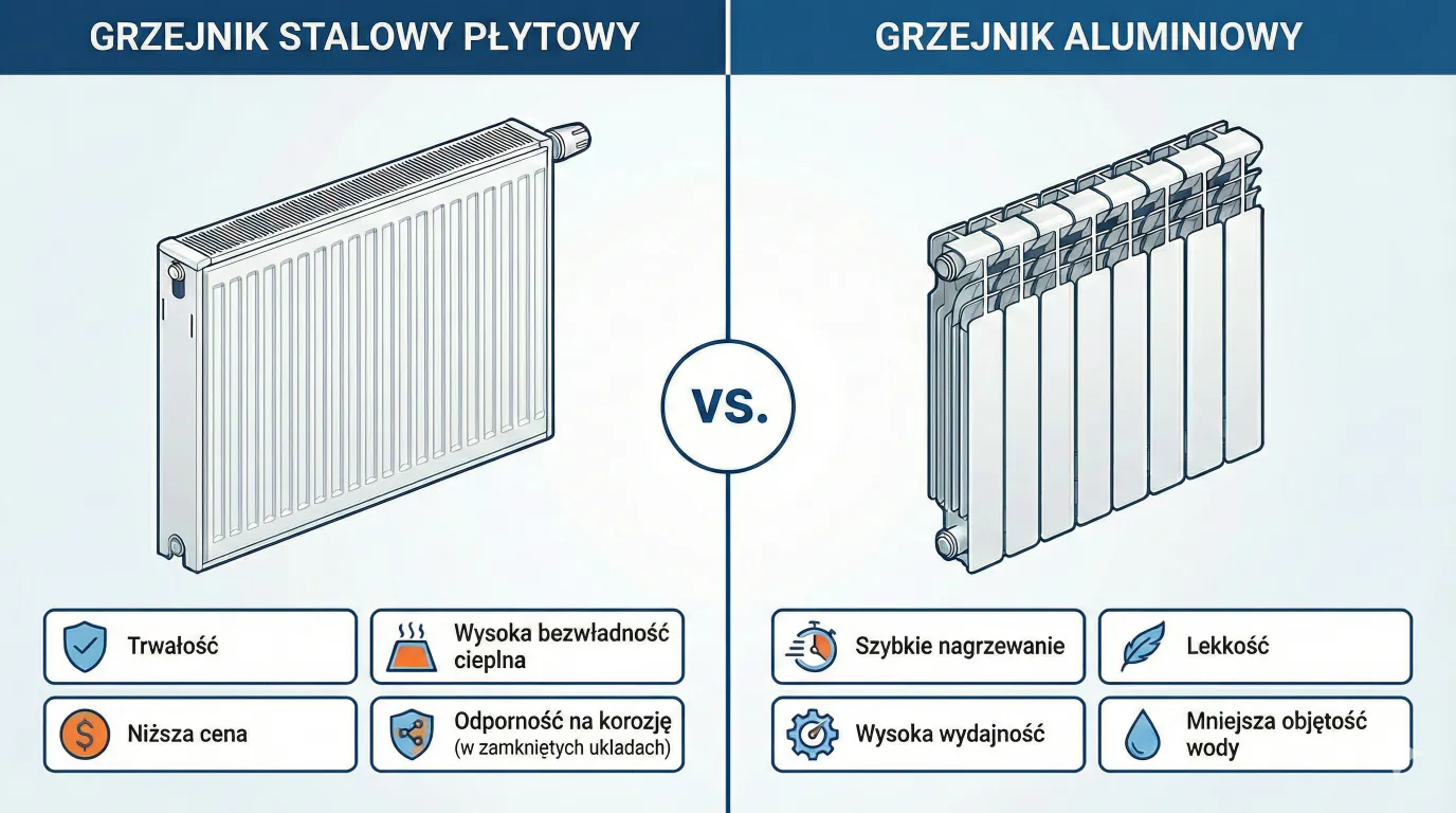 Grzejnik stalowy czy aluminiowy